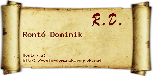 Rontó Dominik névjegykártya